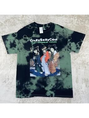 Absolute Cult TLC Crazy Sexy Cool World Tour Green Tie Dye T-Shirt Large NEW!